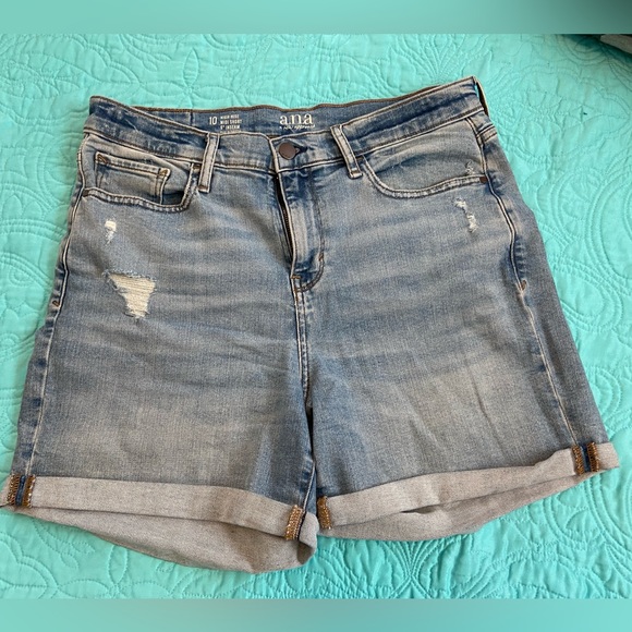 a.n.a high waisted denim shorts, size 10 with 5 inch inseam - Picture 2 of 2